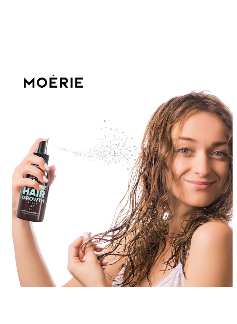 Moerie Ultimate Hair Boost Spray Designed to Strengthen Hair & Restore Scalp Health - 100% Natural Hair Serum for Hair Boost with over 100 Minerals, Vitamins & Amino acids - Fresh Scent - 5.07 Fl. Oz