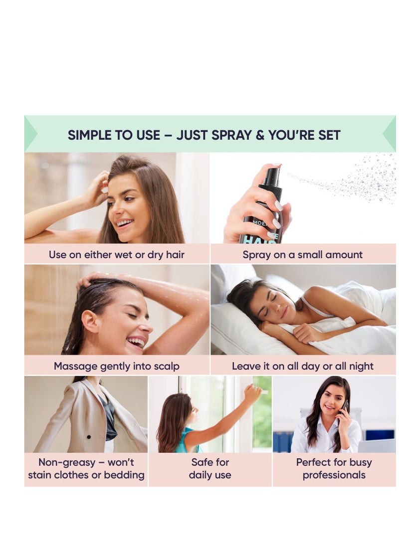 Moerie Ultimate Hair Boost Spray Designed to Strengthen Hair & Restore Scalp Health - 100% Natural Hair Serum for Hair Boost with over 100 Minerals, Vitamins & Amino acids - Fresh Scent - 5.07 Fl. Oz