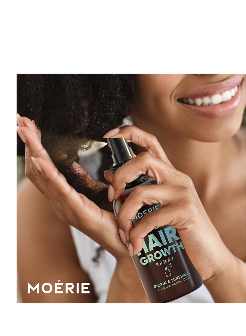 Moerie Ultimate Hair Boost Spray Designed to Strengthen Hair & Restore Scalp Health - 100% Natural Hair Serum for Hair Boost with over 100 Minerals, Vitamins & Amino acids - Fresh Scent - 5.07 Fl. Oz