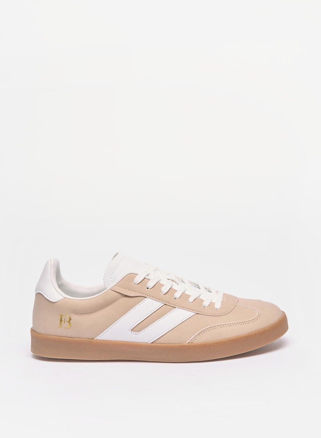 Panelled Low Ankle Lace-Up Sneakers