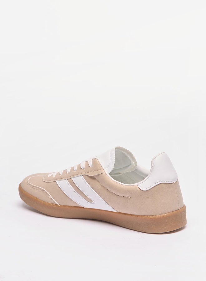 Panelled Low Ankle Lace-Up Sneakers