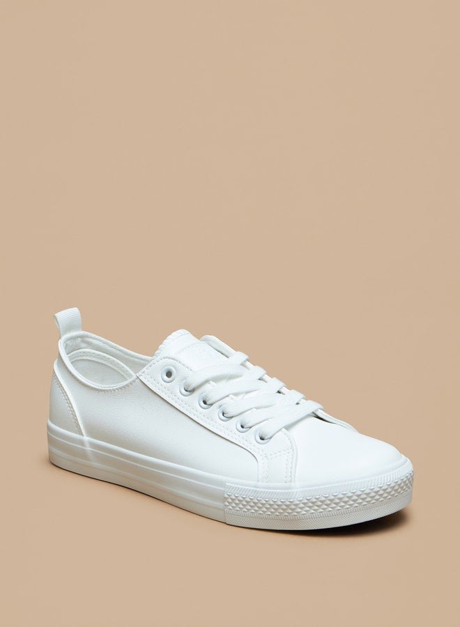 Low Ankle Sneakers with Lace-Up Closure