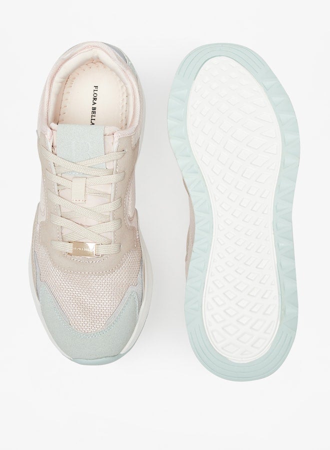 Panelled Sneakers with Lace-Up Closure