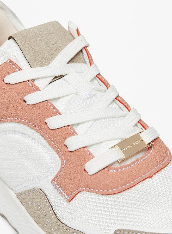 Panelled Sneakers with Lace-Up Closure