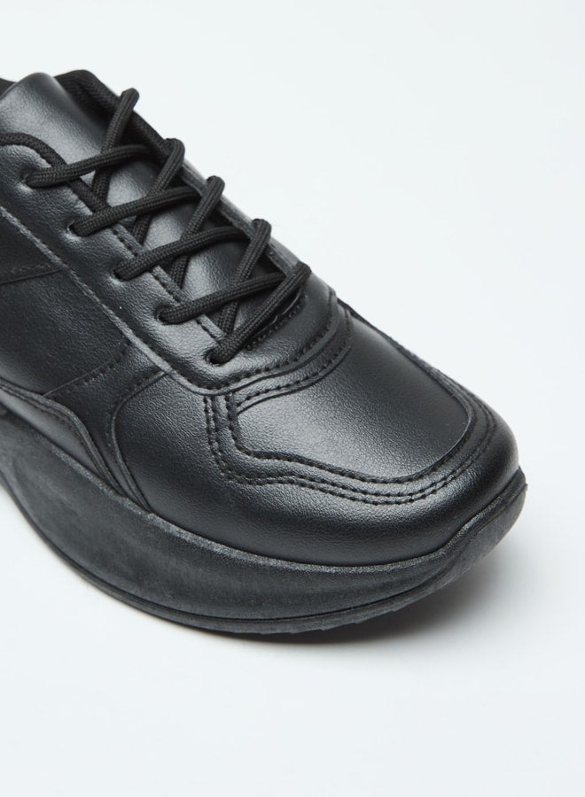 Panelled Sneakers with Lace-up Closure