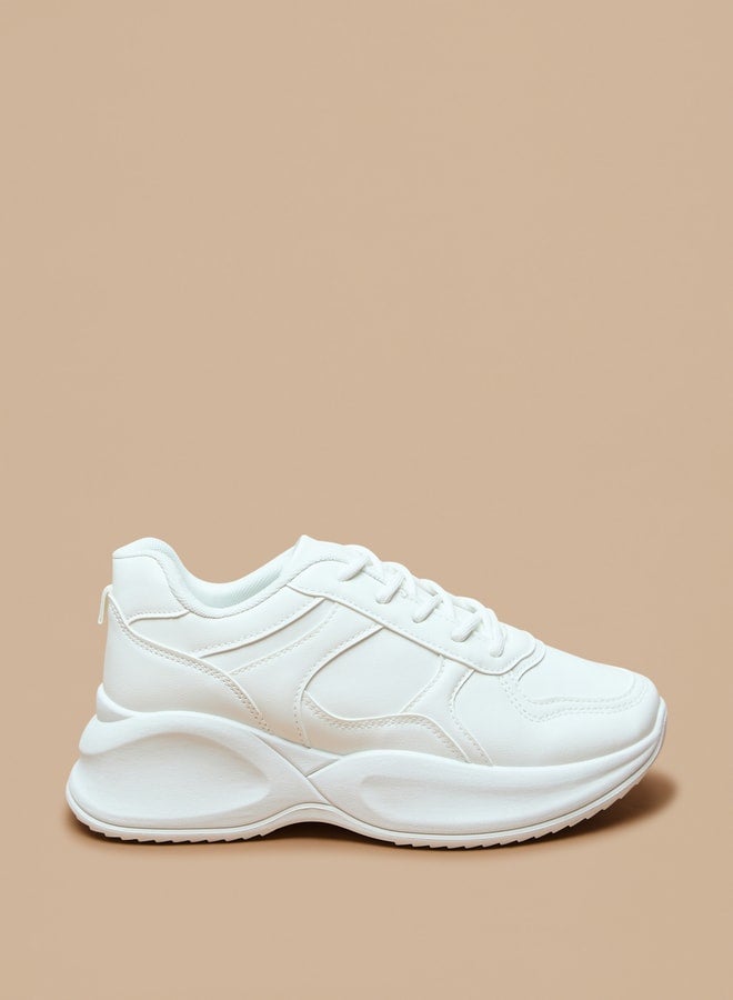 Panelled Sneakers with Lace-up Closure