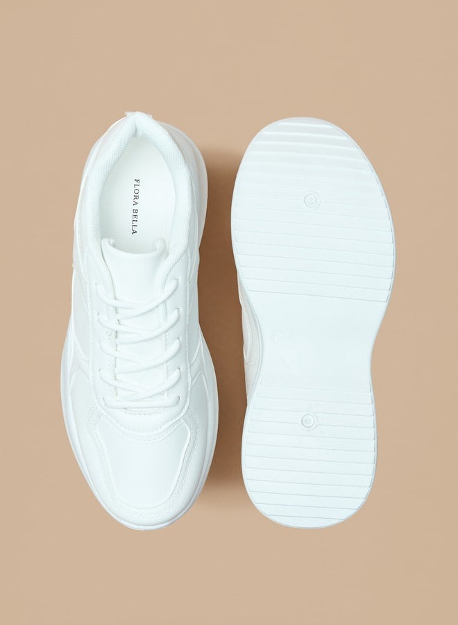 Panelled Sneakers with Lace-up Closure