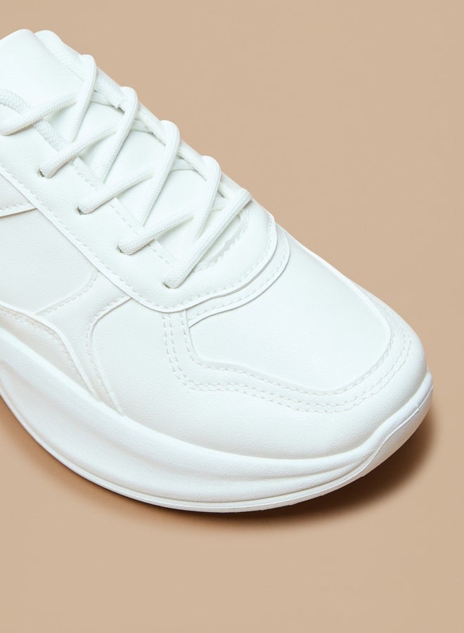 Panelled Sneakers with Lace-up Closure