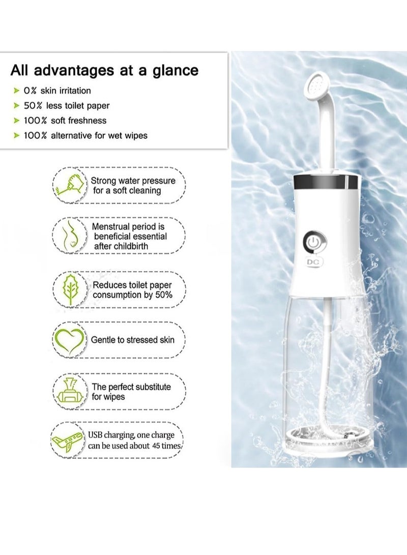 4 Pressure Electric Shattaf,Portable Bidet Sprayer for Travel,Electric Personal Bidet Bottle with 250ml tank,Handheld Bidet Shattaf For Hygiene Cleaning