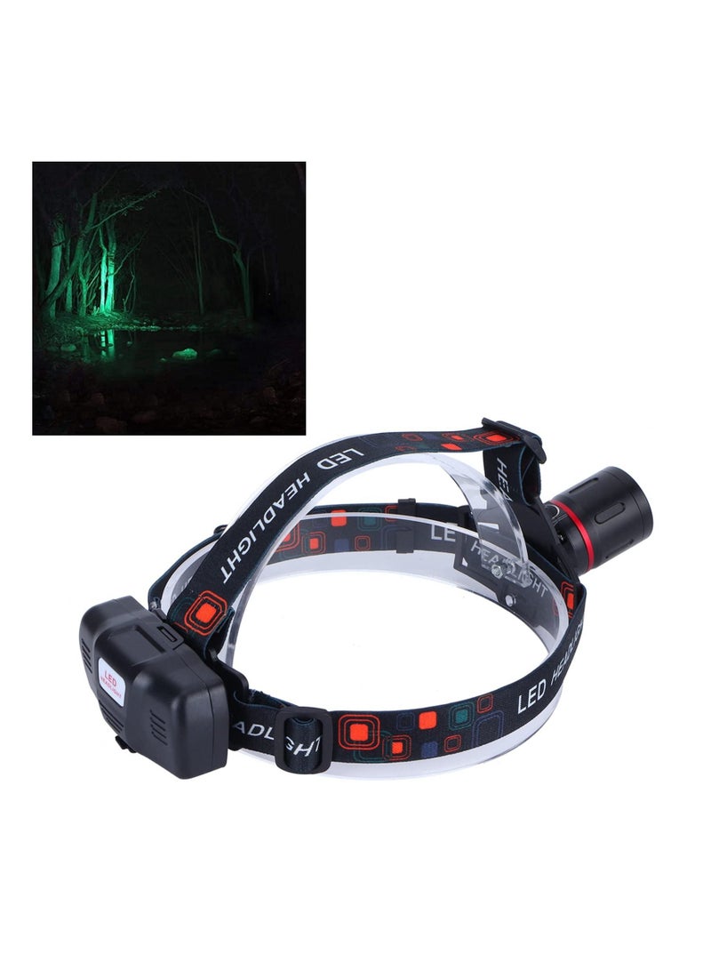 Headlamp Rechargeable, High Brightness Green Light Headlight USB Charging Waterproof Drop-proof for Hunting Fishing Hiking Cycling(Battery Included)