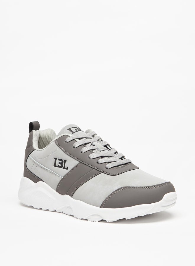 Men's Panelled Sneakers with Lace-Up Closure