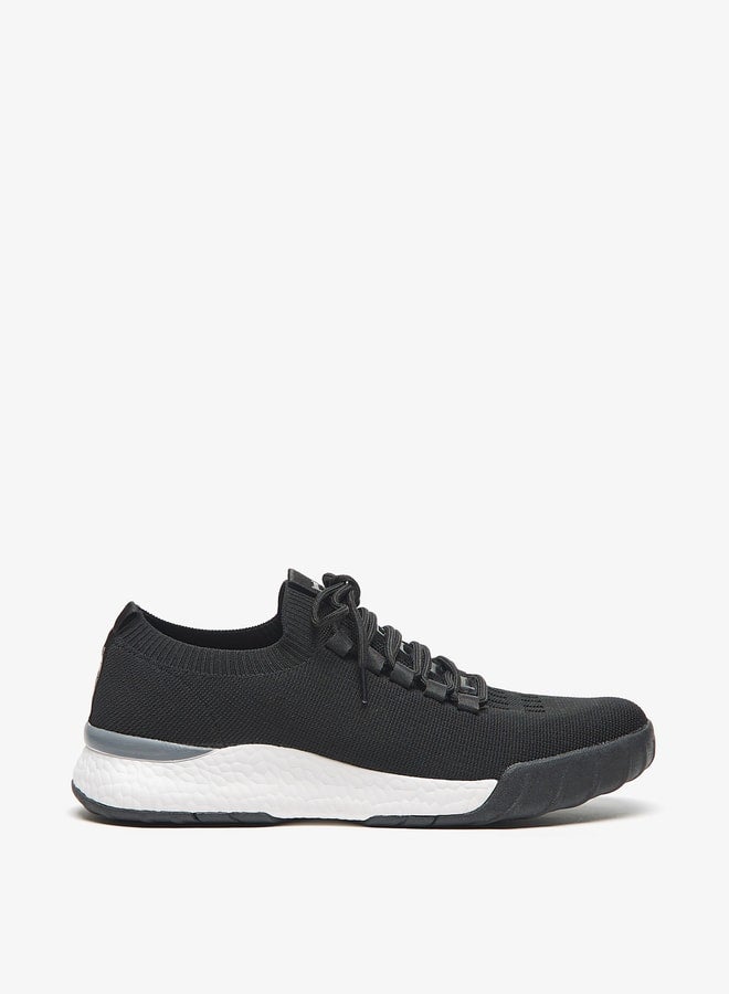 Textured Low Ankle Lace-Up Sneakers