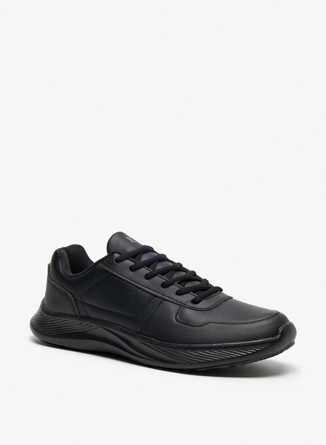 Solid Low Ankle Lace-Up Sneakers