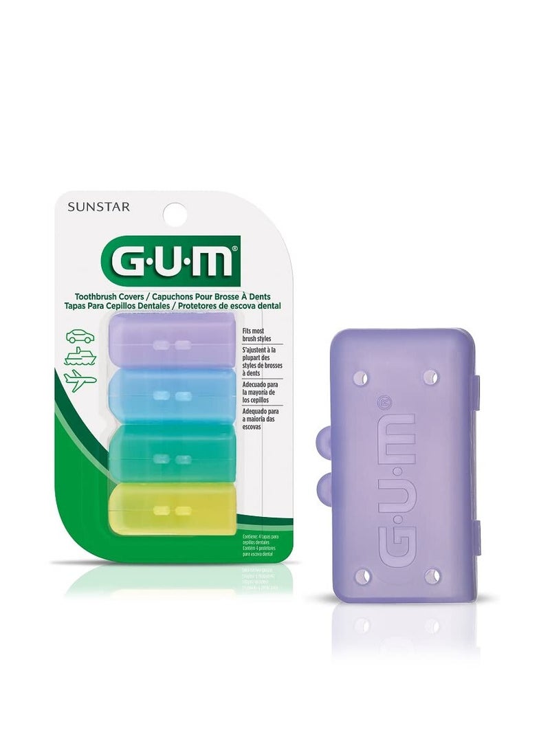 GUM-152RF Toothbrush Covers for Travel, Home, or Camping, 4 Covers