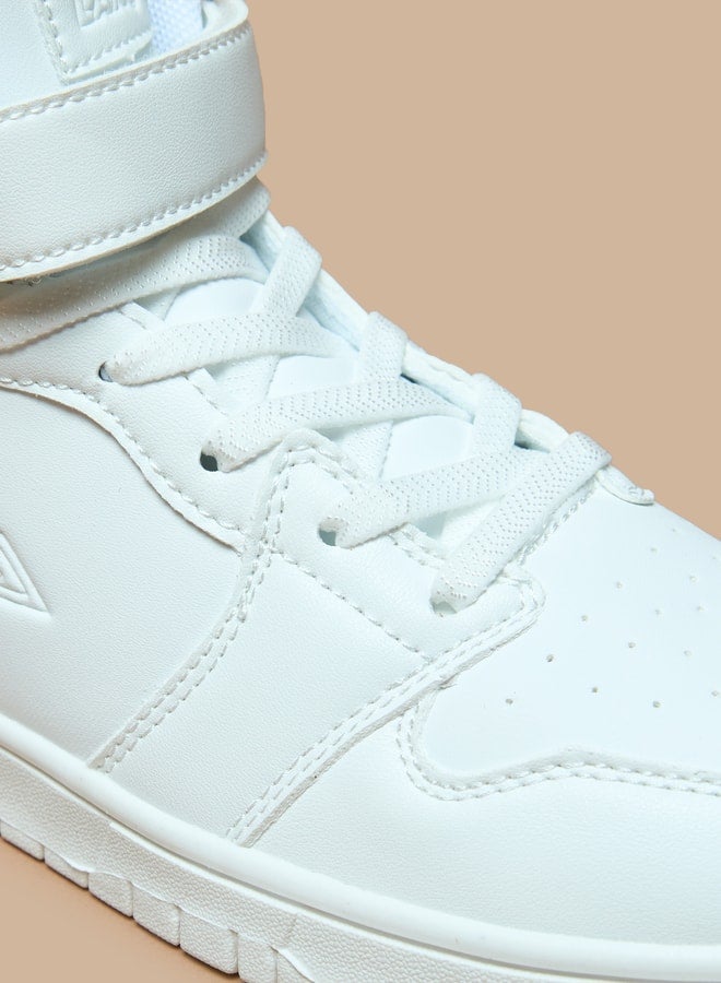 Panelled High-Top Sneakers with Hook and Loop Closure