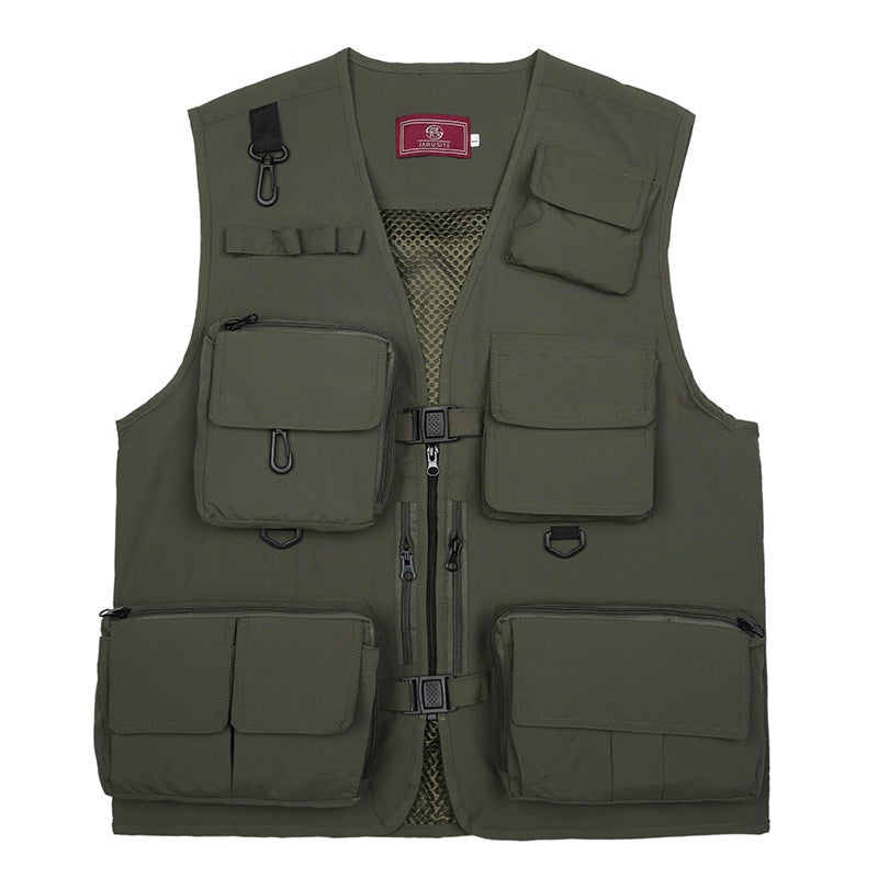 Fashion Sports Vest with Multi-Pockets for Fishing Army Green