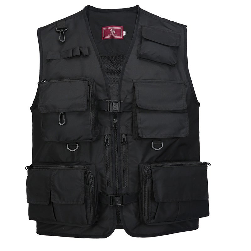 Fashion Sports Vest with Multi-Pockets for Fishing Black