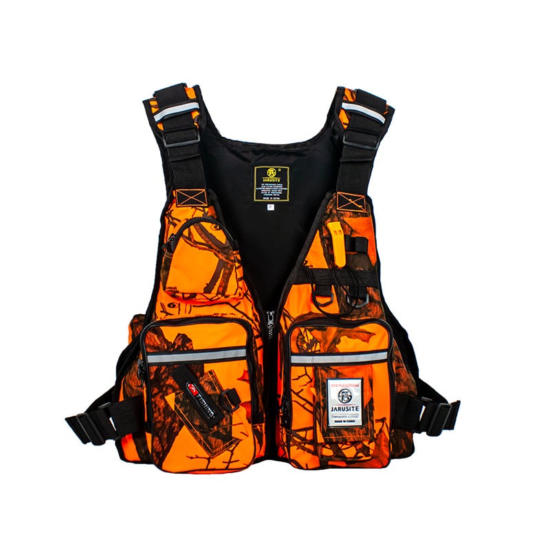 Adult Yacht Fishing Life Vest Nylon Oxford Orange Camouflage