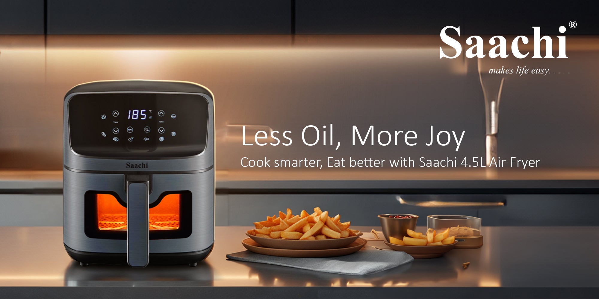 4.5L Air Fryer with 8 Preset Cooking Programs, Viewing Window, Timer and Temperature Control 4.5 L 1500 W NL-AF-4794-GY Grey