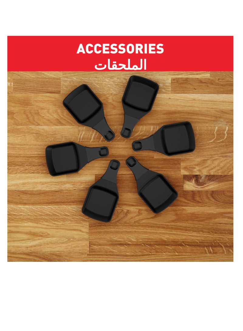 Pierrade 3-in-1 | 10 People | 3 Functions | Raclette | Grill/Plancha | Non-Stick Coating | Easy Storage | 2 Years Warranty | 1 W RE45A827 Black