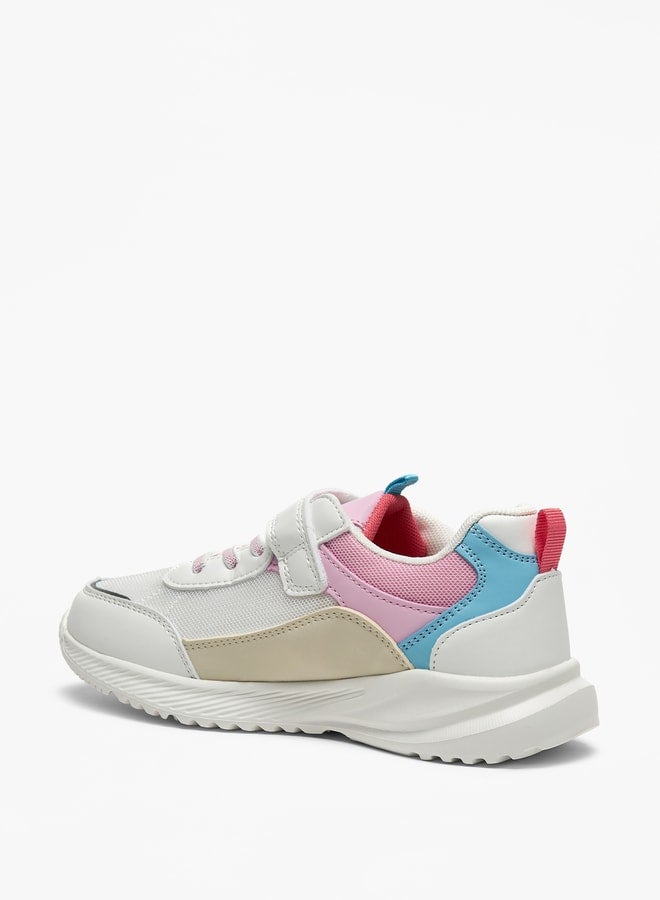 Panelled Sneakers with Hook and Loop Closure