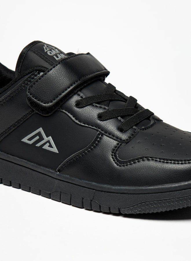 Panelled Sports Shoes with Hook and Loop Closure