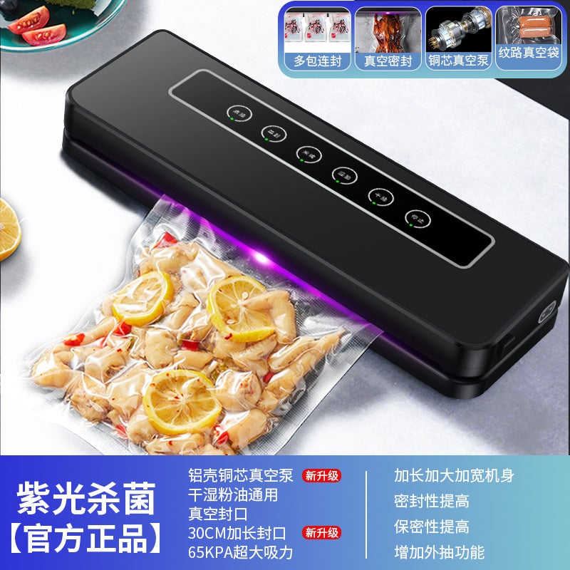 Automatic Vacuum Sealer Food Preservation Black