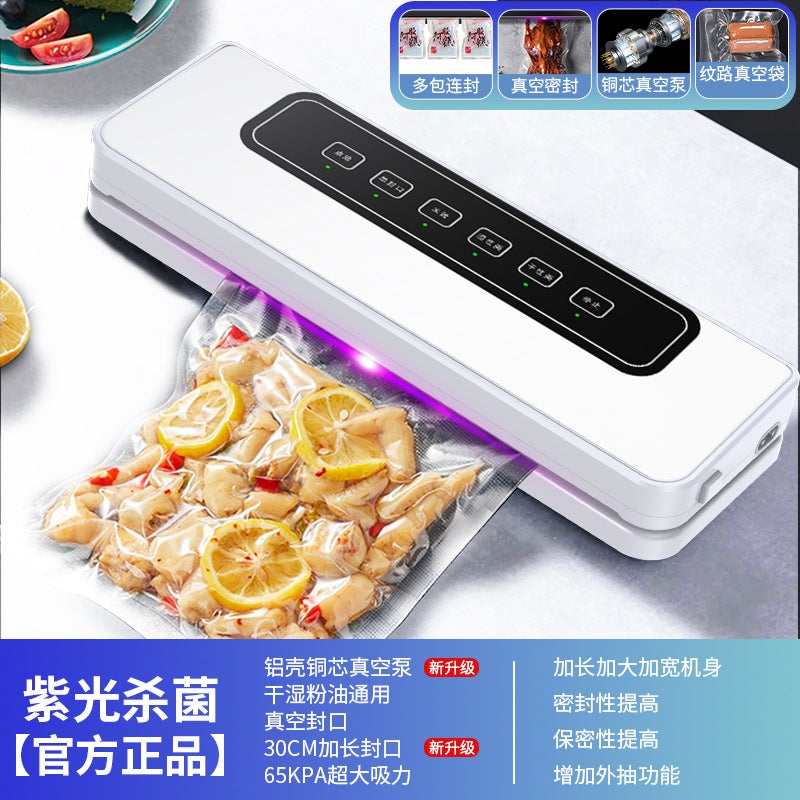 Automatic Vacuum Sealer Food Preservation White