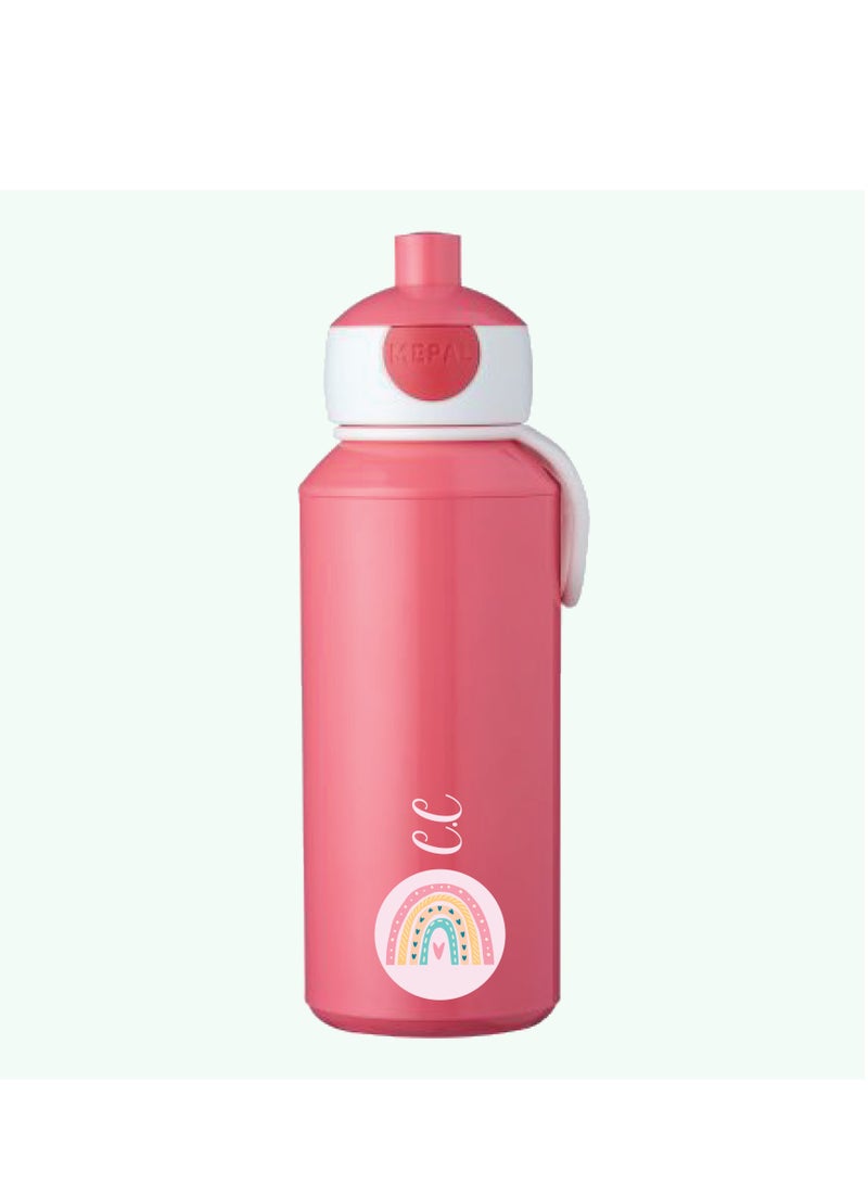 Drinking bottle pop-up Campus 400 ml - Pink Colour Personalised Bottle