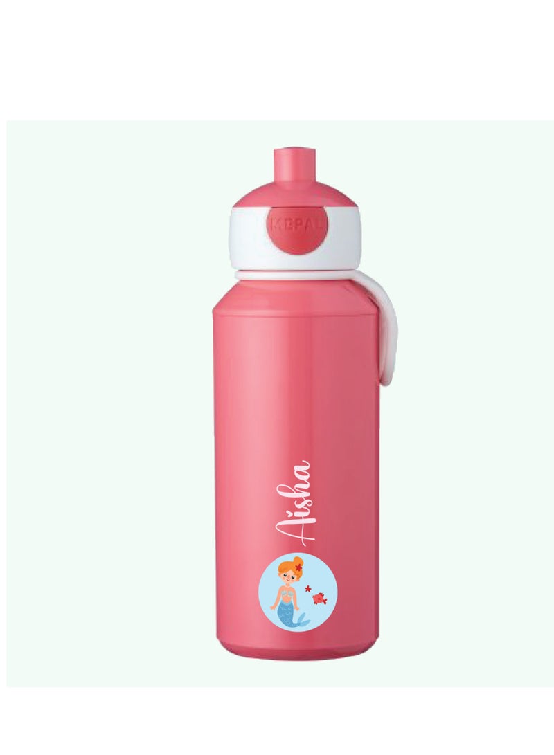 Personalised Mermaid Drinking Bottle 400ml For Kids
