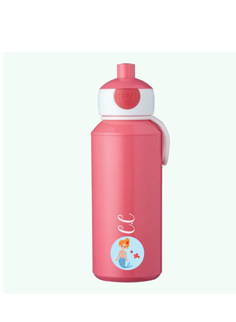 Personalised Mermaid Drinking Bottle 400ml For Kids