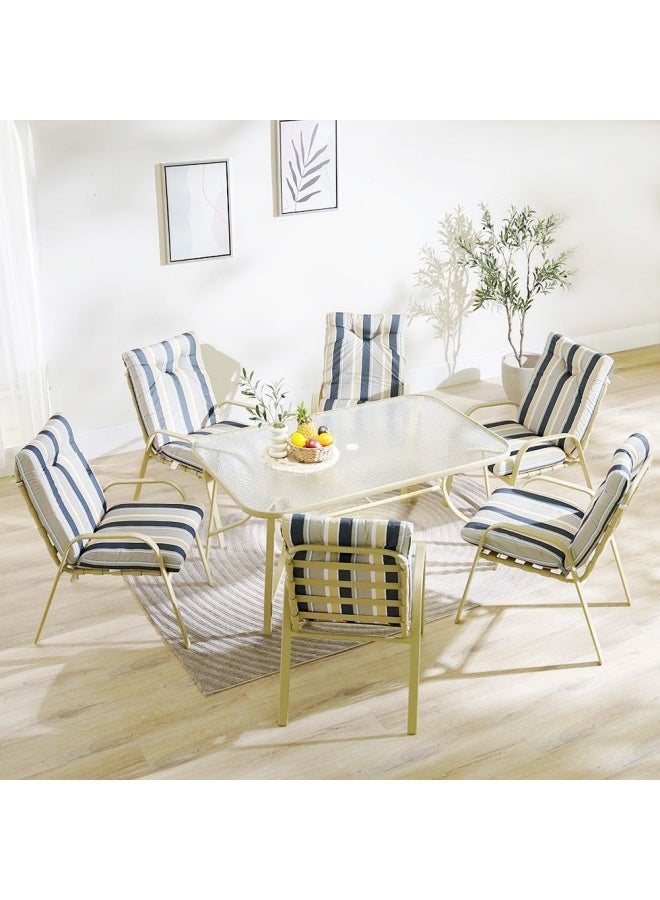 Polaris 7 Pieces Dining Sets 1 Piece Rectangular Table With 6 Chairs 6+1 Dining Set 1+6 Seater Modern Design Furniture for Home Dining Room