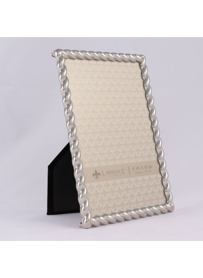 710046 Silver Metal Rope Picture Frame  4 By 6-Inch