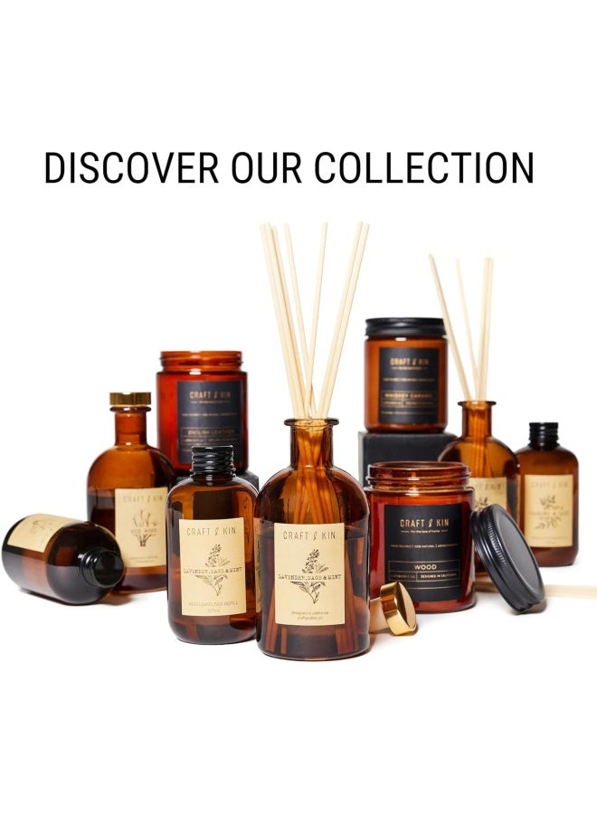 Reed Diffuser Sticks Orange Blossom And Lotus Scent Set Includes 8 Rattan Scented Sticks Diffuser Reeds Natural Essential Oil And Amber Glass 5.75Oz  Diffuser Provides Constant Fragrance