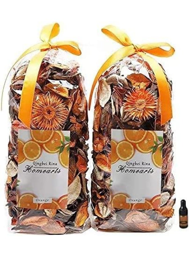 Potpourri Bags Orange Scented Potpourri Dried Flowers Fall Decorative Bowl Vase Filler Home Fragrance Sachet Petals Farmhouse  8.4Oz Citrus