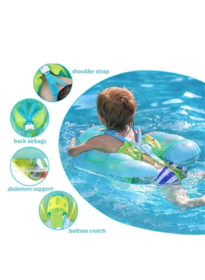 Baby Swimming Pool Float Inflatable Swim Float With Sun Protection Canopy For Age 6-24 months
