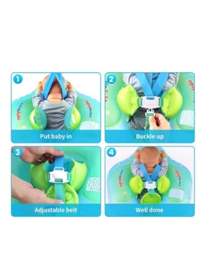 Baby Swimming Pool Float Inflatable Swim Float With Sun Protection Canopy For Age 6-24 months