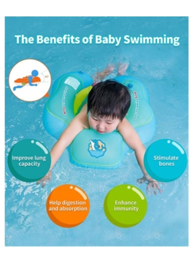 Baby Swimming Pool Float Inflatable Swim Float With Sun Protection Canopy For Age 6-24 months