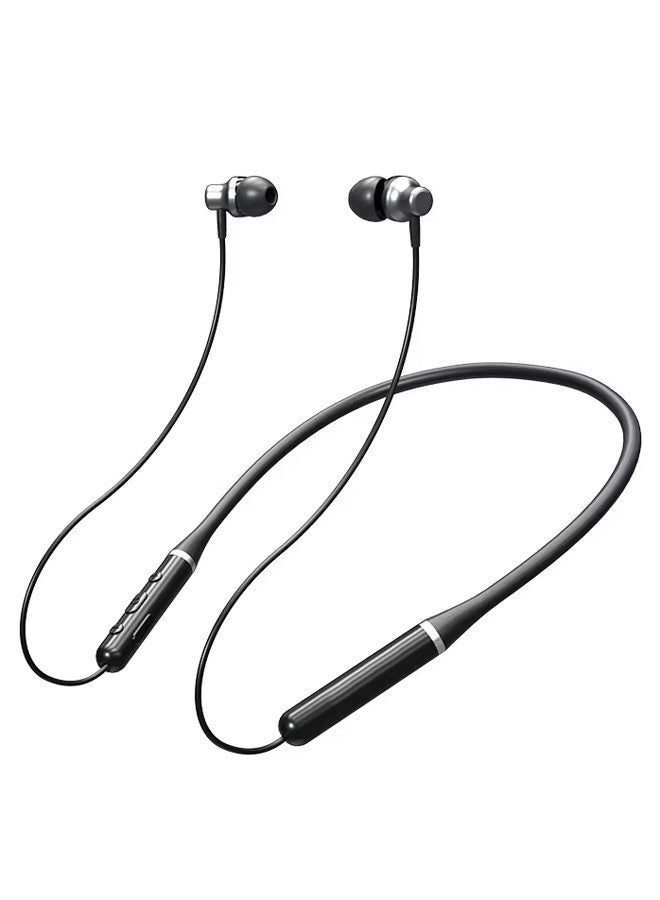 (for Google Pixel 8) Wireless Headphones Bluetooth V5.0 IPX5 Waterproof Magnetic Neckband Sport Earphones with Mic Black