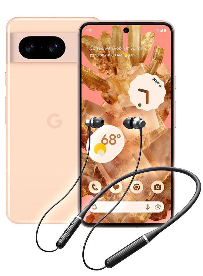(for Google Pixel 8) Wireless Headphones Bluetooth V5.0 IPX5 Waterproof Magnetic Neckband Sport Earphones with Mic Black