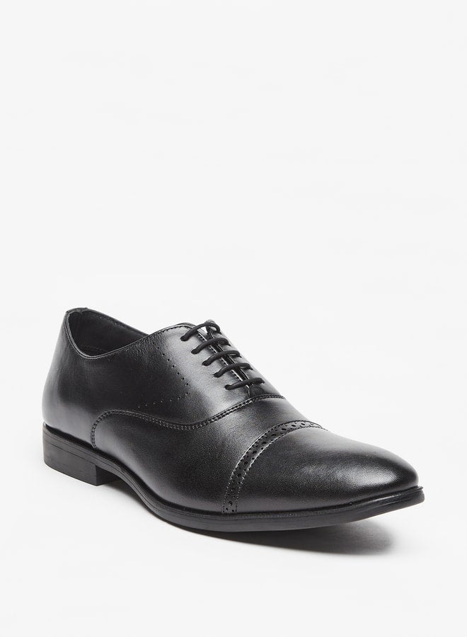 Duchini Men's Solid Derby Lace-Up Shoes