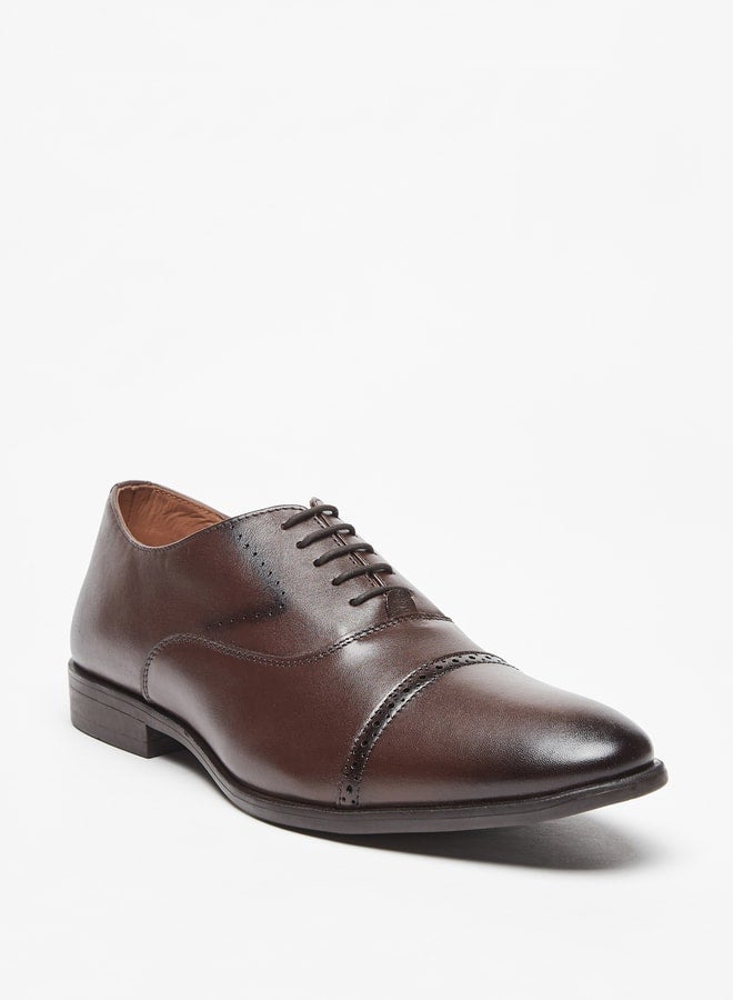 Duchini Men's Solid Derby Lace-Up Shoes