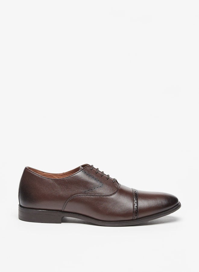 Duchini Men's Solid Derby Lace-Up Shoes