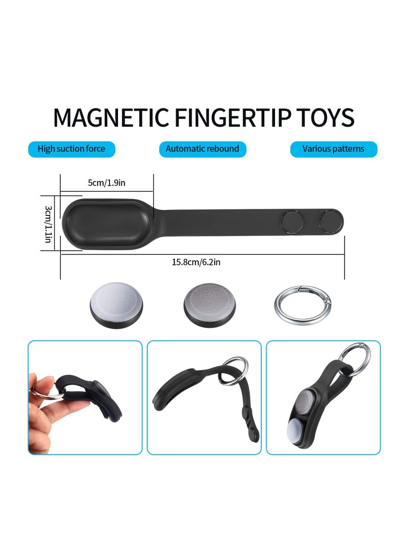 SYOSI Magnetic Push Pop-up Buckle Fidget Toy, Magnetic Finger Pop up Fidget Decompression Toy, Magnets Keychain Click Clack Fidget Toy Gift for Kids Adults Anxiety Relief