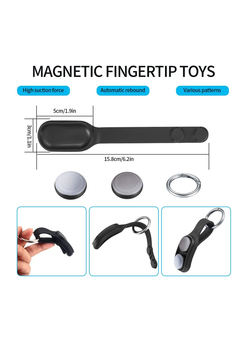 SYOSI Magnetic Push Pop-up Buckle Fidget Toy, Magnetic Finger Pop up Fidget Decompression Toy, Magnets Keychain Click Clack Fidget Toy Gift for Kids Adults Anxiety Relief