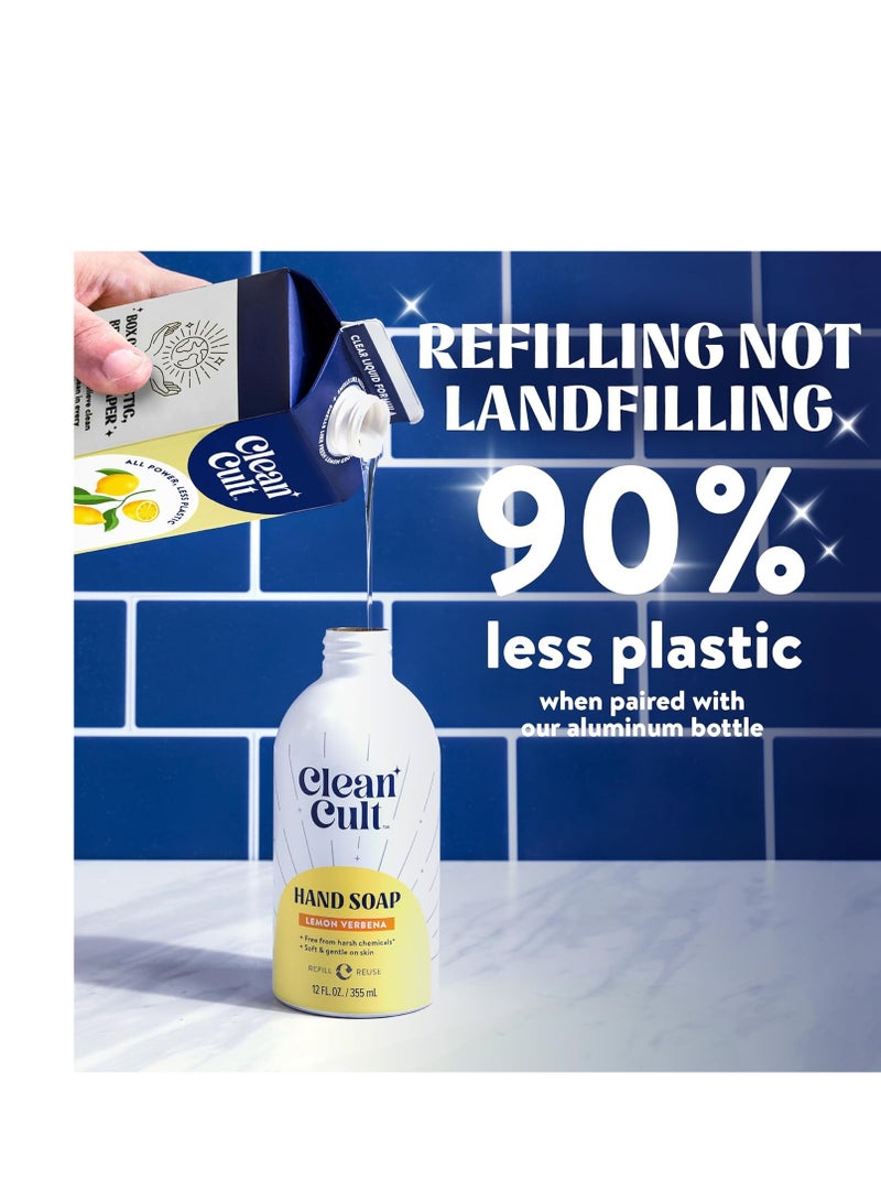 Cleancult - Liquid Hand Soap Refills - Lemon Verbena - Made with Aloe Vera & Essential Oil - Nourishes & Moisturizes Dry & Sensitive Skin - Eco Friendly - Paper-Based Packaging - 32 oz/1 Pack