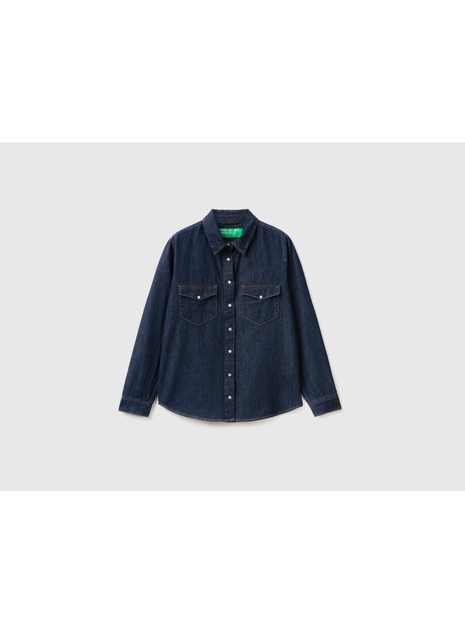 Regular fit denim shirt