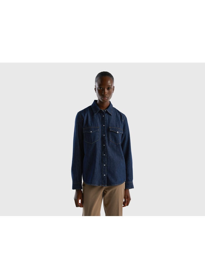 Regular fit denim shirt