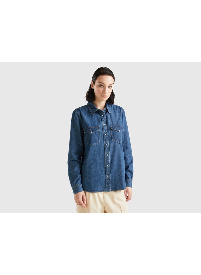 Regular fit denim shirt