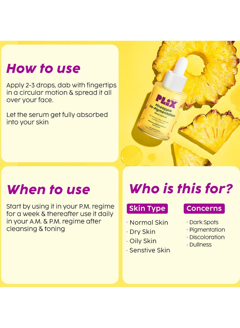 Pineapple Pigmentation Skincare Kit For Dark Spot Removal Facewash, Face Serum and Moisturizer Combo for Women And Men, Pack of 3